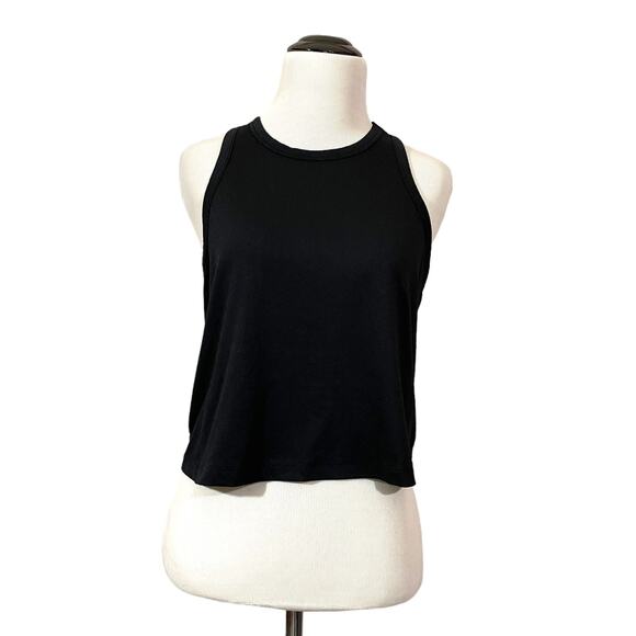 Fabletics Cropped Racerback Tank - Black - Small - Picture 1 of 14